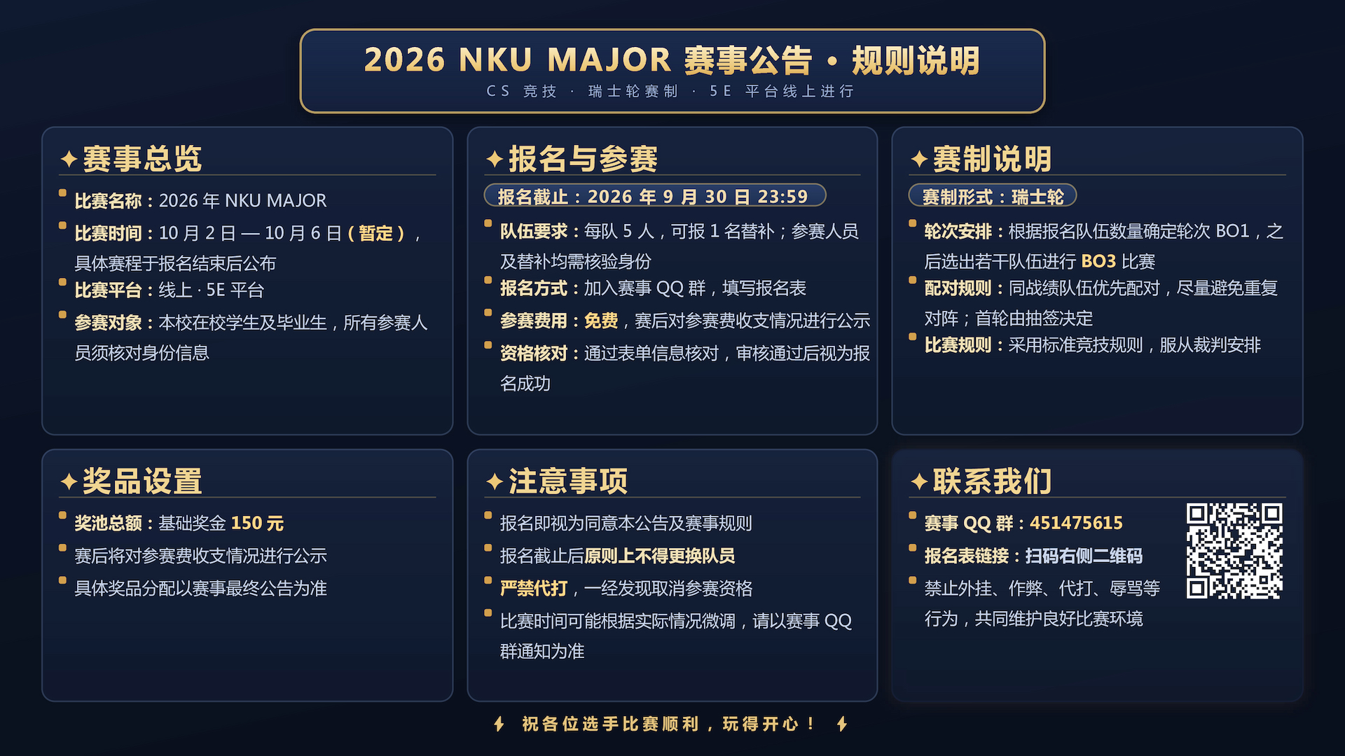 2026年NKU Major CS2 线上赛事海报（2）